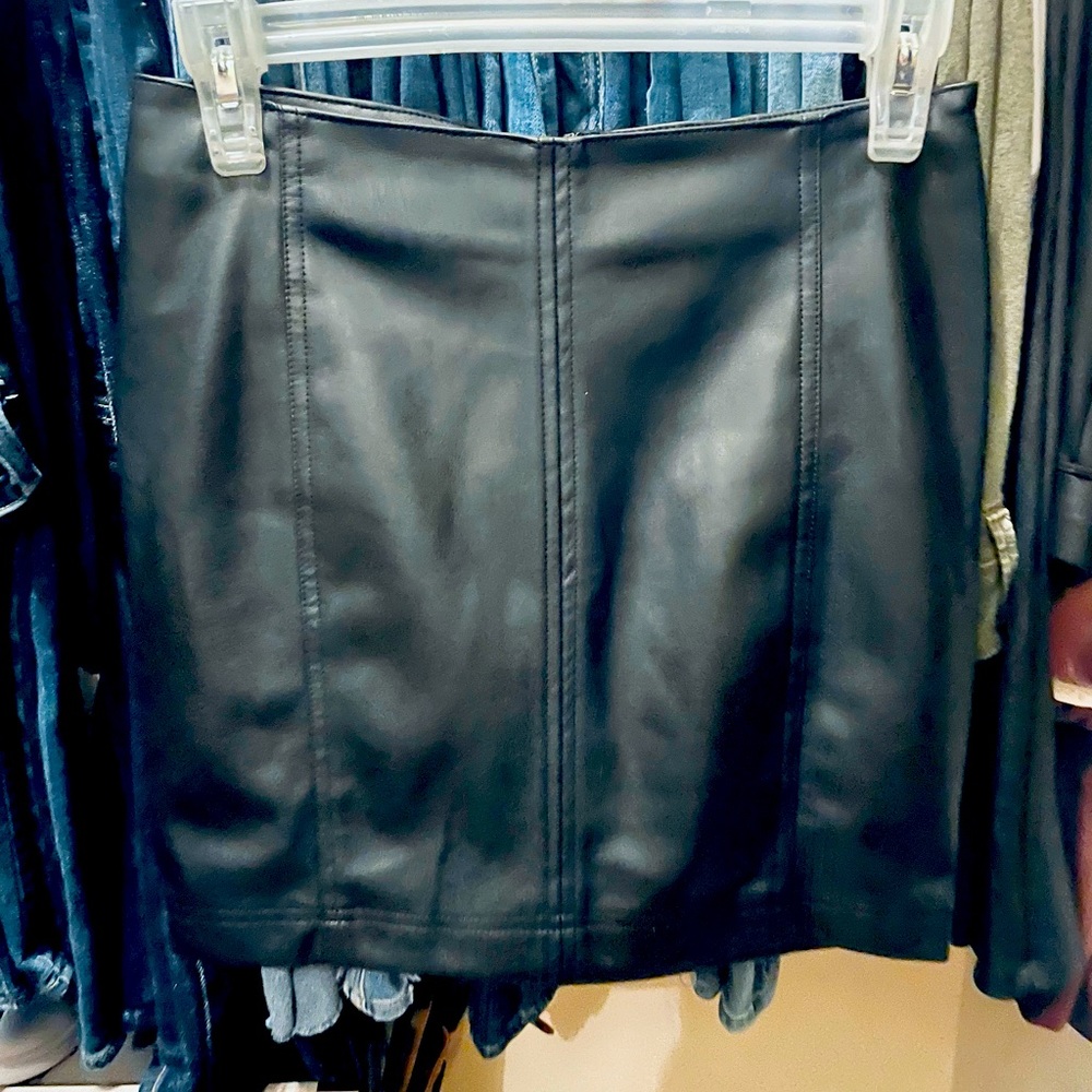 Free People Leather skirt